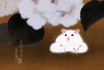  absurdres animal animal_focus faux_traditional_media flower hamster highres leaf no_humans original otamashimai 