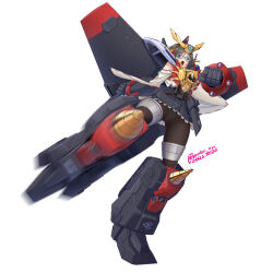  1girl black_hair black_pantyhose black_skirt character_name cosplay_request dated frilled_skirt frills glasses grey_eyes gundam hakama hakama_skirt japanese_clothes kantai_collection kirishima_(kancolle) mecha_musume moke_ro motion_blur open_mouth panties panties_under_pantyhose pantyhose pleated_skirt short_hair simple_background skirt solo twitter_username underwear white_background 