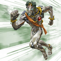  android bracelet clenched_hand full_body igunuk jewelry motion_blur original robot running sash track_and_field 