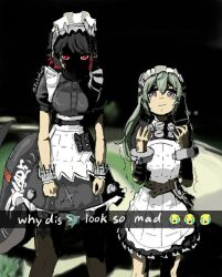 corin_wickes ellen_joe long_hair multiple_girls short_hair twintails why_dis_ninja_look_so_mad_(meme) zenless_zone_zero