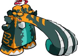  bright_pupils commentary_request copperajah dynamax full_body gigantamax gigantamax_copperajah kawaanago no_humans pokemon pokemon_(creature) pokemon_focus red_clouds red_eyes solo standing transparent_background tusks white_pupils 