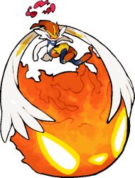  bright_pupils cinderace commentary_request dynamax fireball full_body gigantamax gigantamax_cinderace kawaanago orange_eyes pokemon pokemon_(creature) pokemon_focus red_clouds solo transparent_background white_pupils 