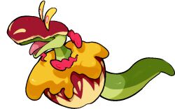  animal_focus apple appletun commentary_request dynamax flapple food fruit full_body gigantamax gigantamax_flapple/appletun kawaanago no_humans pokemon pokemon_(creature) pokemon_focus red_clouds solo tongue tongue_out transparent_background 
