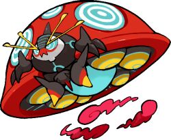  commentary_request dynamax full_body gigantamax gigantamax_orbeetle kawaanago no_humans orbeetle pokemon pokemon_(creature) pokemon_focus red_clouds solo transparent_background 