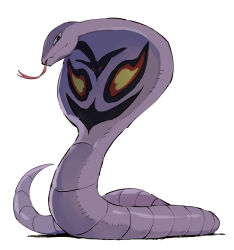  animal_focus arbok closed_mouth cobra_(animal) forked_tongue full_body highres mashita._(mentaiko_omoti) pokemon pokemon_(creature) pokemon_focus simple_background snake solo tail tongue tongue_out white_background 