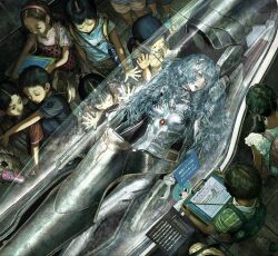  absurdres ayanami_rei blue_hair bodysuit breasts hairpods highres ikuta41 interface_headset_(evangelion) long_hair mecha_pilot_suit multiple_boys multiple_girls neon_genesis_evangelion plugsuit_(evangelion) tagme white_bodysuit 