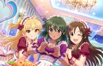  dark_skin dress green_hair idolmaster_cinderella_girls_starlight_stage natalia_(idolmaster) short_hair violet_eyes 