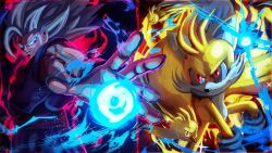  2boys 2kartz animal_ears animal_nose battle dougi dragon_ball dragon_ball_super dragon_ball_super_super_hero electricity fox_boy fox_cub fox_ears fox_tail furry furry_male gloves gohan_beast grey_hair long_hair multicolored_fur multicolored_shoes multiple_boys multiple_tails muscular muscular_male pants pointy_nose potential_unleashed purple_dougi purple_pants red_eyes red_shoes sash shoes single_bang soap_shoes son_gohan sonic_(series) sonic_superstars sonic_the_hedgehog_(classic) spiky_hair super_tails tail tails_(sonic) two-tone_shoes two_tails white_gloves white_hair wristband yellow_fur 