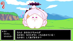  afterimage ahoge ahoge_wag blue_archive blue_sky blush chibi cliff closed_mouth clouds commentary_request day expressive_hair grass grey_hair hair_ornament hairclip halo highres hina_(blue_archive) horns kurukurumagical long_hair looking_at_viewer outdoors own_hands_together parted_bangs single_hair_intake sky smile solo standing translation_request very_long_hair violet_eyes 