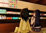  2girls banareona candy_store cousins eating indoors kuroki_tomoko multiple_girls satozaki_kiko shop sitting watashi_ga_motenai_no_wa_dou_kangaetemo_omaera_ga_warui! wooden_floor 