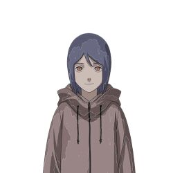  1girl blue_hair eyeshadow konan_(naruto) looking_at_viewer makeup naruto_(series) naruto_shippuuden non-web_source orange_eyes short_hair solo 