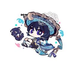  >_< 1boy animalization arm_at_side armor black_sandals black_shorts blue_cape blue_gemstone blue_hat blunt_ends bridal_gauntlets bright_pupils cape cat chibi closed_mouth colored_inner_hair commentary eyeliner eyeshadow feathers furisode gem genshin_impact gold grey_bridal_gauntlets grey_hair hat japanese_armor japanese_clothes jingasa kimono kote kurokote leg_warmers looking_at_viewer makeup male_focus meadow_(morphinecaca) multicolored_hair person_and_animalization pom_pom_(clothes) purple_cat red_eyeliner red_eyeshadow sandals scaramouche_(cat)_(genshin_impact) scaramouche_(genshin_impact) short_sleeves shorts signature string symbol-only_commentary tassel toeless_legwear twitter_username violet_eyes wanderer_(genshin_impact) watermark white_leg_warmers white_pupils white_sleeves white_trim wispy_bangs yellow_feathers zouri 