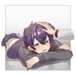  1boy 2boys animal_ears black_sweater dog_ears dog_tail highres indie_virtual_youtuber jewelry long_sleeves male_focus multiple_boys open_mouth purple_hair sholinto short_hair shoto_(vtuber) smile sweater tail violet_eyes virtual_youtuber 