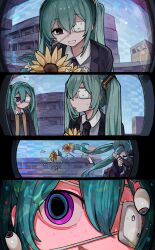  absurdres eyepatch hatsune_miku highres medical_eyepatch microa monitoring_(vocaloid) vocaloid 