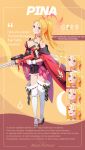  1girl absurdres blonde_hair blue_archive blue_eyes breasts character_name character_sheet full_body gun halo highres holding holding_gun holding_weapon japanese_clothes kimono lewis_gun long_hair machine_gun official_art pina_(blue_archive) ponytail sandals sleeveless smile solo soo_kyung_oh thigh-highs weapon 