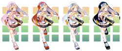  1boy alternate_color ankle_boots bare_shoulders bike_shorts black_boots black_gloves black_shorts black_veil black_vest blonde_hair blush boots border bridget_(guilty_gear) closed_mouth color_variation cross cross_print dotted_background finger_to_mouth fingerless_gloves floating_clothes floating_hair foot_up_heel_up full_body gloves gradient_background guilty_gear guilty_gear_xx guimpe hair_between_eyes hand_on_own_hip invisible_floor kneehighs kuro_(nao_krd) long_sidelocks looking_at_viewer male_focus mars_symbol neck_ribbon nun object_belt official_alternate_color on_floor one_eye_closed outline outside_border palette_swap pink_boots pink_veil pink_vest player_2 print_wrist_cuffs red_boots red_veil red_vest ribbon shirt short_hair short_hair_with_long_locks shorts sidelocks sleeveless sleeveless_shirt smile socks solo standing standing_on_one_leg trap two-sided_veil variations veil vest white_boots white_border white_outline white_shirt white_socks white_trim white_veil white_vest white_wrist_cuffs wrist_cuffs yellow_ribbon 