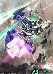  card_(medium) commentary_request copyright_logo copyright_name copyright_notice deraken energy_sword gundam gundam_00_diver gundam_arsenal_base gundam_build_divers gunpla logo mecha mobile_suit model_kit no_humans official_art robot sword v-fin weapon 