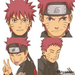  1boy alternate_hair_color naruto naruto_shippuuden short_hair smile uzumaki_naruto what_if 