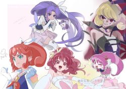  :d aino_megumi angry bare_shoulders black_choker black_dress blonde_hair blue_neckerchief blue_shirt blush_stickers boots bow bowtie chibi choker clenched_hands clenched_teeth colored_eyelashes confident copyright_notice creature cure_fortune cure_lovely cure_mirage dot_nose dress elbow_gloves floating floating_hair flower frilled_shirt frills furrowed_brow gloves green_eyes gurasan_(happinesscharge_precure!) hair_bow hair_flower hair_ornament hair_ribbon hands_up happinesscharge_precure! happinesscharge_precure!_ningyou_no_kuni_no_ballerina heart heart_hair_ornament highres jewelry long_hair looking_at_viewer magical_girl medium_hair neckerchief necklace official_alternate_costume ok_sign one_eye_closed orange_hair orange_neckerchief outstretched_arms pink_bow pink_bowtie pink_eyes pink_hair pink_skirt ponytail precure purple_hair queen_mirage red_eyes red_hair ribbon shipu_(gassyumaron) shirt short_sleeves skirt sleeveless sleeveless_dress smile straight_hair strapless strapless_dress teeth thigh-highs translation_request upper_body v-shaped_eyebrows very_long_hair violet_eyes watermark white_boots white_bow white_dress white_gloves white_thighhighs yellow_ribbon zettai_ryouiki 