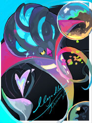  animal_focus artist_name black_background black_sclera border bubble character_name colored_sclera commentary_request copyright_name english_commentary english_text half-closed_eye heart highres looking_at_viewer malamar mega_malamar mixed-language_commentary no_humans one_eye_closed open_mouth outside_border partial_commentary pokemon pokemon_(creature) ringed_eyes signature solo sparkle white_border yellow_eyes yueryu_(taroyuer2) 
