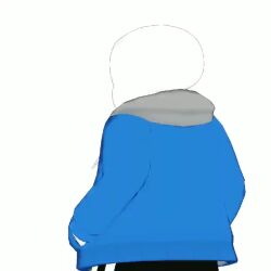  1boy 2019 3d animated animated_gif black_shorts blue_jacket cute digital_media drawstring grey_hood grin hand_up hands_in_pockets hood hood_down hooded_jacket humanoid jacket kusani_931 looking_at_viewer male male_focus male_only mikumikudance_(medium) mittens monster monster_boy open_jacket sans_(undertale) shirt shorts simple_background skeleton smile solo standing striped_shorts teeth turn_around undead undertale upper_body utdr_(toby_fox) white_background white_mittens white_shirt white_stripes 