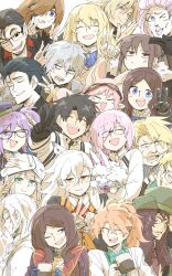  akuta_hinako angry beryl_gut black_hair blonde_hair blue_eyes closed_eyes daybit_sem_void everyone fate/grand_order fate_(series) fou_(fate) fujimaru_ritsuka_(male) glasses goredolf_musik green_eyes habetrot_(fate) hat highres jingle_abel_meuniere kadoc_zemlupus kankan33333 kirschtaria_wodime leonardo_da_vinci_(caster)_(fate) leonardo_da_vinci_(fate) leonardo_da_vinci_(rider)_(fate) lev_lainur_flauros marisbury_animusphere mash_kyrielight nemo_(fate) olga_marie_animusphere ophelia_phamrsolone orange_eyes orange_hair pink_hair purple_hair red_eyes romani_archaman scandinavia_peperoncino sherlock_holmes_(fate) sion_eltnam_(type-moon) sion_eltnam_sokaris smile v violet_eyes white_hair yu_mei-ren_(fate) 