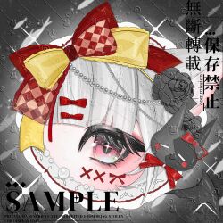  animal_ear_fluff animal_ears argyle_bow artist_request beads black_background black_flower black_rose blunt_bangs bow cat_ears character_hair_ornament chinese_commentary circle commentary_request commission crimson_rhapsody_(infinity_nikki) esseling_(infinity_nikki) eye_focus eyelashes facepaint felispirit_sack_(infinity_nikki) flower hair_beads hair_bow hair_ornament highres infinity_nikki lace-trimmed_bow lace_trim light_blush multiple_hair_bows nikki_(series) partially_colored pink_eyes red_bow rose sample_watermark school_of_fish second-party_source solo sparkling_eyes too_many_watermarks two-tone_bow watermark watermark_grid yellow_bow 