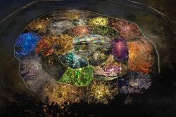  chromatic_aberration city city_lights color-coded de_rvert distortion english_commentary highres library_of_ruina limbus_company lobotomy_corporation map_(object) no_humans project_moon 