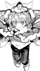  1other androgynous bad_id bad_twitter_id blush_stickers cape commentary cookie_run cookie_run:_kingdom fur-trimmed_cape fur_trim greyscale humanization inactive_account looking_at_viewer monochrome nana_(ebitokanimiso) other_focus painttool_sai_(medium) short_hair sidelocks simple_background sketch solo sparkling_eyes strawberry_crepe_cookie symbol-only_commentary white_background 