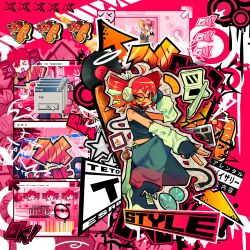  >_< >p< 1girl absurdly_detailed_composition absurdres ahoge animal_hands arm_on_knee arm_tattoo arrow_(symbol) baggy_pants baguette barcode bare_shoulders bat_wings belt black_gloves blue_belt blue_shoes blush bread camera cat_paws cd closed_eyes coat commentary cursor detached_sleeves drill_hair elbow_on_knee electric_plug electric_plug_tail english_commentary english_text fang fingerless_gloves food frenzzy_soda from_side frutiger_metro full_body glasses gloves gradient_hair gradient_pants graffiti grey_coat grey_sleeves hair_ribbon hand_on_own_head handheld_game_console head_only headphones headset heart heart_in_mouth highres holding holding_food holding_stuffed_toy kasane_teto kasane_teto_(utau) looking_at_viewer midriff multicolored_hair nintendo_ds nintendo_ds_lite number_tattoo on_one_knee open_mouth orange-tinted_eyewear orange_hair outstretched_arm pants paw_gloves pearto pixel_art_inset red-tinted_eyewear red_eyes red_hair red_tattoo ribbon shoes short_hair shoulder_tattoo sleeveless sleeveless_turtleneck sleeves_past_wrists stuffed_toy stylus tail tamagotchi tamagotchi_(classic) tattoo teeth thumbs_up tinted_eyewear turtleneck twin_drills two-tone_hair two-tone_pants upper_body user_interface utau v vinyl_record virtual_pet_(toy) white_sleeves wings 