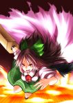  bow breasts cape hair_bow long_hair red_eyes reiuji_utsuho solo toobane touhou wings 