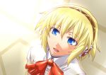  android blonde_hair blue_eyes persona persona_3 ribbon school_uniform segami_daisuke smile solo 