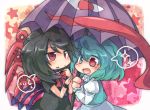  2girls heterochromia hitsubaru houjuu_nue karakasa_obake multiple_girls tatara_kogasa touhou umbrella 