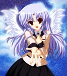  angel_beats! asu blazer long_hair school_uniform silver_hair skirt sky solo tachibana_kanade wings 