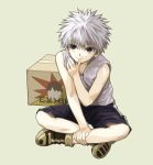  box hunter_x_hunter killua_zoldyck male shota sitting solo white_hair 