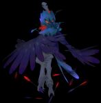  absurdres beak bird black_background decidueye feathers highres looking_at_viewer no_humans owl pokemon pokemon_(creature) simple_background solo talons wings yagita_(astronomie) 