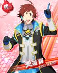 character_name idolmaster idolmaster_side-m jacket red_eyes redhead short_hair smile tendou_teru wink