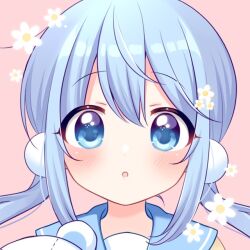 1girl blue_dress blue_eyes blue_hair closed_mouth cute happy long_hair original