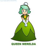  dress gloves green_dress green_eyes green_hair highres queen_merelda ruy_fernando wario_land white_gloves 