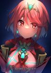  1girl bangs breasts chest_jewel closed_mouth earrings gem headpiece highres jewelry large_breasts pyra_(xenoblade) redhead short_hair slope_(check238) swept_bangs tiara xenoblade_chronicles_(series) xenoblade_chronicles_2 