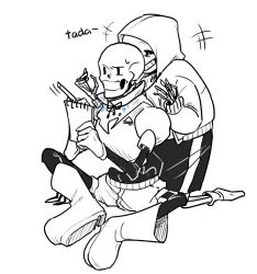  +++ 2019 2boys 2d armor arrow_(symbol) black_shorts boots brothers cape comic digital_media drawstring duo english_text full_body gloves holding holding_notepad holding_pencil hollow_eyes hood hood_up hooded_jacket humanoid indian_style jacket kneeling long_sleeves male male_focus male_only monochrome monster monster_boy multiple_boys notepad open_clothes open_jacket papyrus_(undertale) pencil sans_(undertale) segmented_comic shirt shorts siblings simple_background single_vertical_stripe sitting skeleton socks striped_shorts sweat teeth text undead undertale utdr_(toby_fox) veah3 vertical-striped_clothes vertical-striped_shorts white_background white_stripes writing 