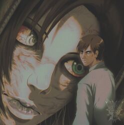 2024 blue_eyes eileen_galvin female henry_townshend horror_(theme) konami looking_at_another male ruedefaux silent_hill silent_hill_(series) silent_hill_4 silent_hill_4:_the_room twitter