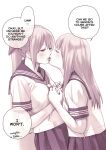  2girls absurdres blush closed_eyes highres holding_hands kiss macosee multiple_girls original school_uniform yuri 