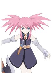  1girl artist_request axe belt black_trim blue_eyes chest_jewel closed_mouth coat commentary cowboy_shot dagger elbow_gloves game_cg gem gloves grey_coat grey_gloves holding holding_axe knife long_hair looking_at_viewer official_art pink_hair presea_combatir purple_coat red_gem sheath sheathed sleeveless sleeveless_coat solo standing tales_of_(series) tales_of_asteria tales_of_symphonia third-party_source transparent_background twintails weapon 