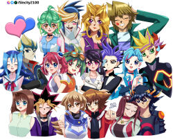 arms_behind_back back_to_back black_hair blonde_hair blue_eyes blue_hair brown_eyes brown_hair couple cute fudou_yuusei fujiki_yusaku green_eyes happy heart heart_hands hiiragi_yuzu hug hug_from_behind izayoi_aki jonouchi_katsuya kamishiro_rio katsuya_jonouchi kujaku_mai kurosaki_ruri leaning_on_person mazaki_anzu multicolored_hair multiple_boys multiple_girls mutou_yuugi pink_eyes pink_hair playmaker_(yu-gi-oh!) portrait red_hair rin_(yuu-gi-ou_arc-v) sakaki_yuuya tenjo_kaito tenjou_kaito tenjouin_asuka victory_pose violet_eyes yellow_eyes yu-gi-oh!_5d's yu-gi-oh!_duel_monsters yugo_(yuu-gi-ou_arc-v) yuki_judai yuto_(yuu-gi-ou_arc-v) yuu-gi-ou yuu-gi-ou_arc-v yuu-gi-ou_gx yuu-gi-ou_vrains zaizen_aoi