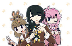  >_< 3girls :d ;) ^_^ ahoge animal animal_on_head animal_with_hair animalization anyoji_hime black_hair blue_eyes blunt_bangs blunt_ends bob_cut brown_dress closed_eyes commentary_request dog dress dual_persona fox green_eyes hasu_no_shousankaku hasu_no_sora_school_uniform holding holding_animal holding_dog jacket kachimachi_kosuzu kiruzzy korean_commentary link!_like!_love_live! long_sleeves looking_at_viewer love_live! momose_ginko mouse_(animal) mouse_on_head multi-tied_hair multiple_girls neckerchief on_head one_eye_closed open_clothes open_jacket open_mouth paw_print paw_print_background person_and_animalization pink_eyes pink_hair pink_jacket pleated_dress ponytail sailor_collar sailor_dress school_uniform short_hair side_ahoge sidelocks smile upper_body v v-shaped_eyebrows virtual_youtuber white_background white_sailor_collar winter_uniform xd yellow_neckerchief 