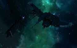  3d aqua_background aqua_theme attack_ship_(eve_online) battlecruiser_(eve_online) battleship_(eve_online) caldari_state_(eve_online) cloud_background clouds commentary dark dated_commentary english_commentary eve_online flying glowing highres hyasyoda_corporation_(eve_online) ishukone_corporation_(eve_online) military_vehicle naga_(eve_online) nebula no_humans outdoors radio_antenna raven_(eve_online) realistic science_fiction space spacecraft star_(sky) starry_sky_background vankaiser vehicle_focus 