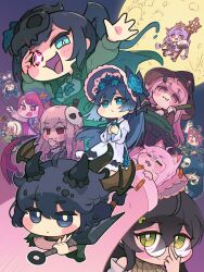  >_< 6+girls ahoge animal_ear_fluff animal_ears ashur_(trickcal) bare_shoulders beret black_hair black_mask blanchet_(trickcal) blanket blue_eyes blue_flower blue_hair blue_rose blush bonnet bow braid braided_twintails breasts brown_sweater cat_ears cat_girl cauldron chibi chibi_only chopi_(trickcal) chuunibyou closed_eyes closed_mouth commentary_request crayon cuffs detached_sleeves doctor dog_ears dog_girl dog_tail dragon_girl dragon_horns dragon_tail dragon_wings dress earrings empty_eyes eyewear_on_head fang festa_(trickcal) flower full_moon furisode_sleeves glasses gold_tiara green_eyes grey_dress grey_hat guitar hair_between_eyes hair_ornament hairband halo halo_behind_head hat heterochromia highres hilde_(trickcal) holding holding_kunai holding_staff holding_weapon horns instrument jewelry juliet_sleeves kidian_(trickcal) kommy_(trickcal) kukuru_(kukuru_sub_bp77) kunai large_breasts levi_(trickcal) long_hair long_sleeves looking_at_object looking_at_viewer looking_down mask mask_on_head moon multicolored_hair multiple_girls off_shoulder open_mouth pillow pink_hair posher_(trickcal) puffy_sleeves purple_hair purple_hairband purple_skirt red_eyes red_hair red_streaks rim_(trickcal) rose round_eyewear shirt short_hair side_ponytail sidelocks single_horn skirt skull_on_head sleeping sleeveless sleeveless_sweater sleeves_past_fingers sleeves_past_wrists smile sparkling_eyes staff sweater tail tongue tongue_out torn_wings trickcal twin_braids veroo_(trickcal) very_long_hair violet_eyes virgin_killer_sweater weapon white_dress white_hair white_shirt wings witch_hat xion_(trickcal) yellow_sweater yomi_(trickcal) 