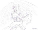  1girl angel_wings boots breath_of_fire breath_of_fire_ii bridal_gauntlets highres knee_boots long_hair nina_(breath_of_fire_ii) simple_background wings 