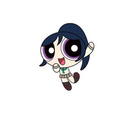  1girl arm_up black_socks blue_hair brown_shoes chibi chibi_only full_body game_cg green_neckerchief grey_sailor_collar grey_skirt long_sleeves looking_at_viewer love_live! love_live!_school_idol_festival love_live!_sunshine!! matsuura_kanan miniskirt neckerchief official_art open_mouth parody pleated_skirt ponytail powerpuff_girls powerpuff_girls_(style) sailor_collar sailor_shirt school_uniform shirt shoes simple_background skirt smile socks solo style_parody tachi-e third-party_source transparent_background uranohoshi_school_uniform violet_eyes white_shirt winter_uniform 